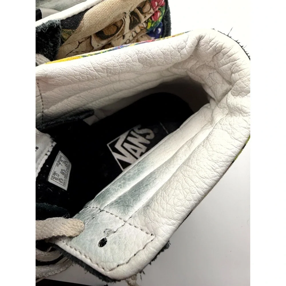 Vans Sk8-Hi Fruit‎ Skull Mens 6 Sneaker Black White Suede High Top Skate Shoes